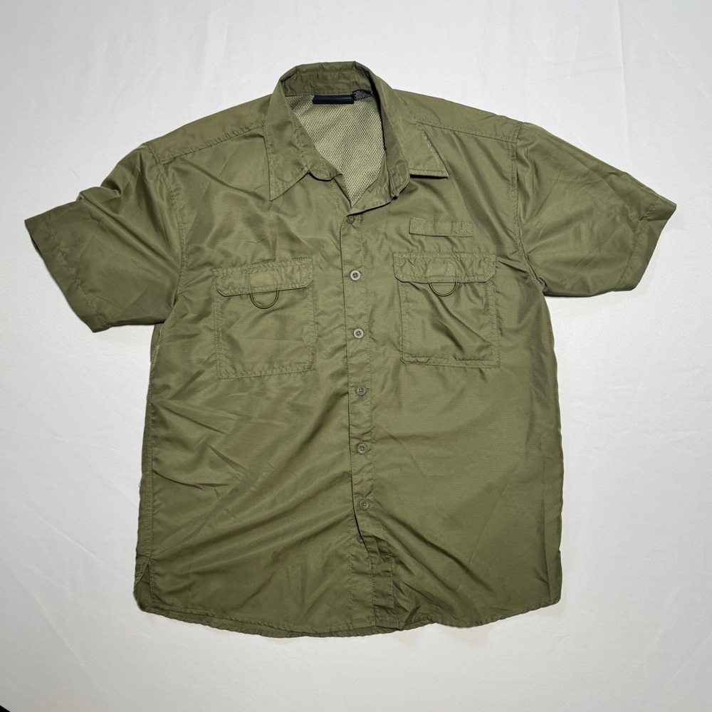 Olive Green Men's Casual Button Down Shirt